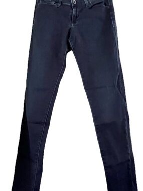 Lucky Brand Jeans Womens Straight Regular Dark Blue Denim 5 Pocket Button Zip